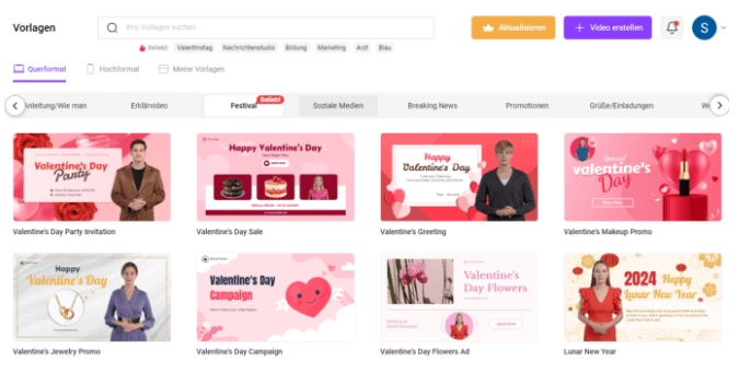 Kostenlose Online-Videokarten zum Valentinstag