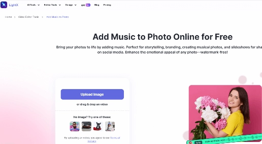 LightX: Musik sofort mit Diashow-Bildern hinterlegen​, online kostenlos, ohne Wasserzeichen