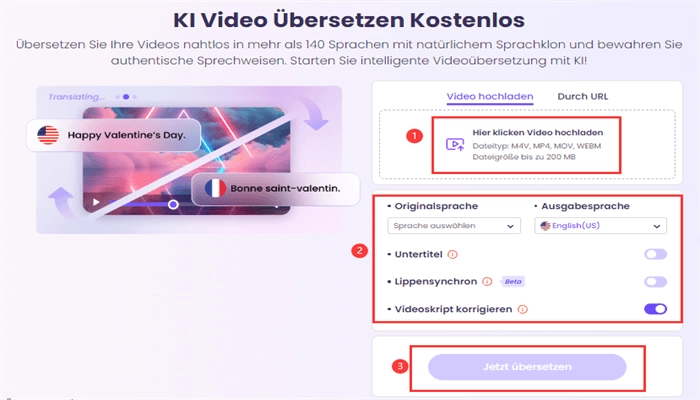 lip sync mit vidnoz ai video uebersezter