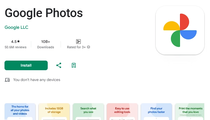 live foto als gif mit google photos