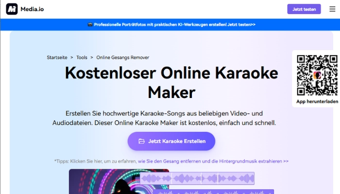 Media.io – Kostenloser Online Karaoke Maker