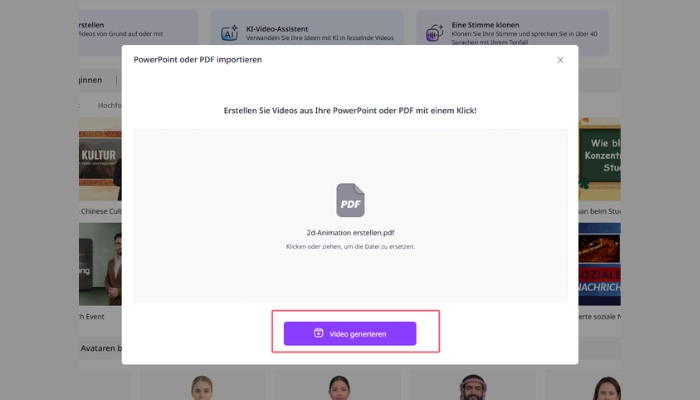 microlearning video erstellen mit pdf von vidnoz schritt 3