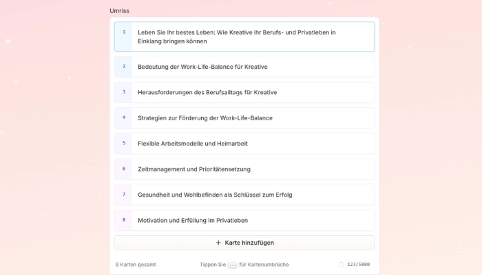 Mit Gamma AI Presentation erstellen Schritt 4