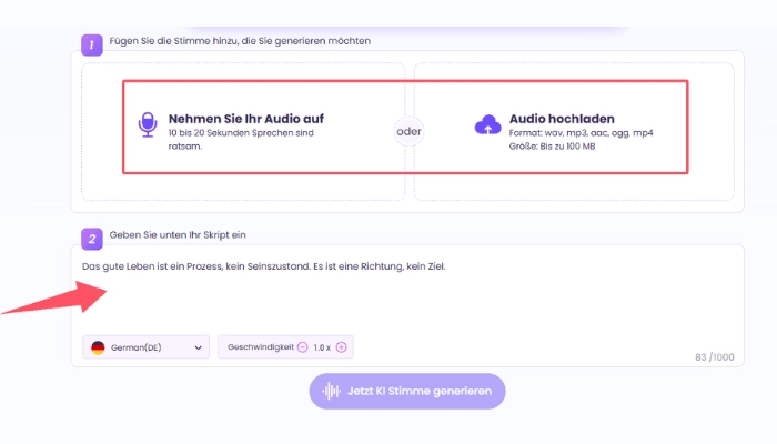 mit vidnoz eigene stimme fuer hoerbuch erstellen