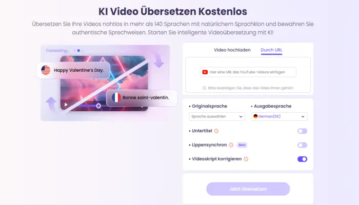 mit vidnoz youtube videos auf deutsch uebersetzen