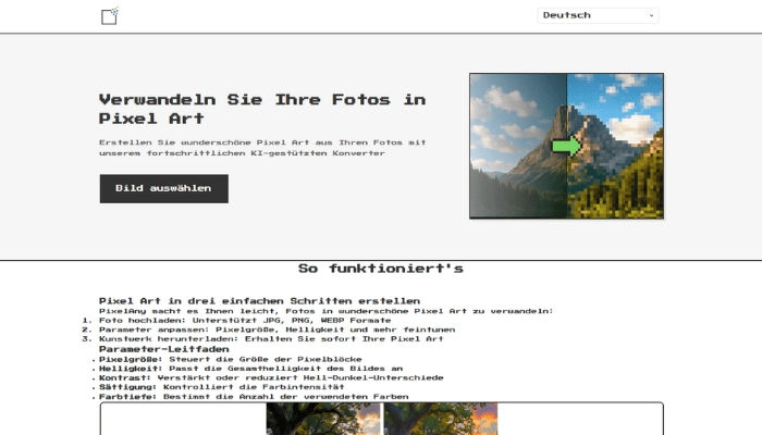 Pixelany - wunderschöne Pixel Art aus Fotos erstellen