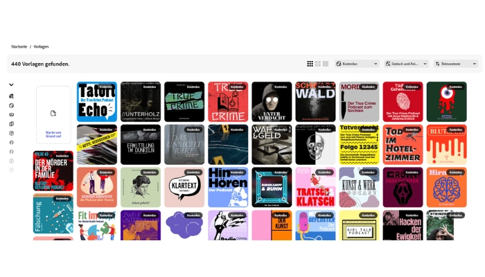 podcast cover erstellen mit adobe vorlage