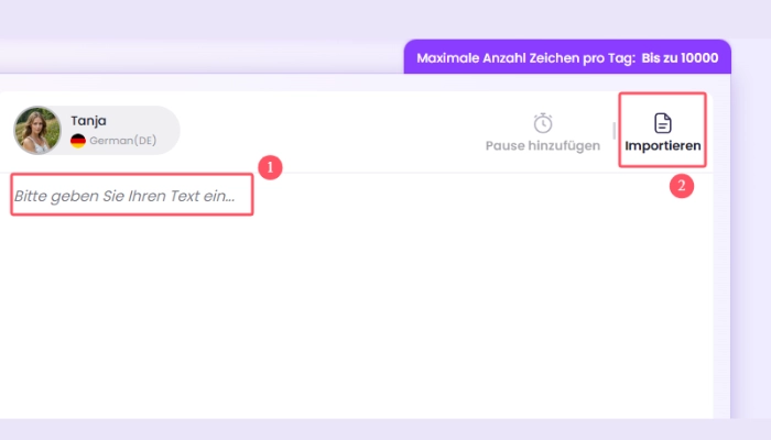 podcast erstellen ki mit vidnoz schritt 2