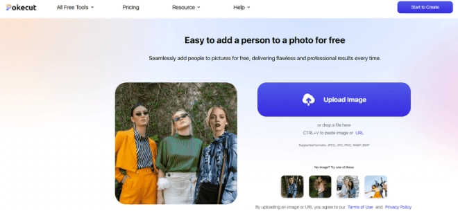 Pokecut: Personen nahtlos in Bilder einfügen, online kostenlos