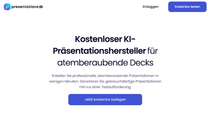 PowerPoint kostenlose Alternative - KI Praesentation Generator Presentations