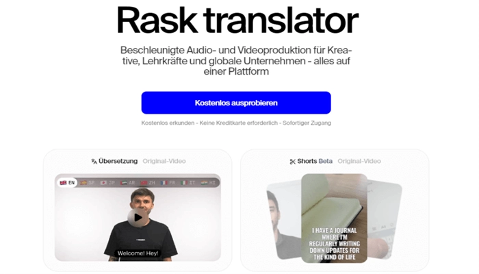 Rask AI Video Translator online