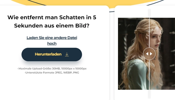 Schatten aus Gesichtsfotos mit AI entfernen