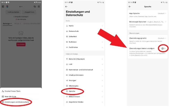 schritte zum aktivieren von untertiteln in den einstellungen der tiktok app