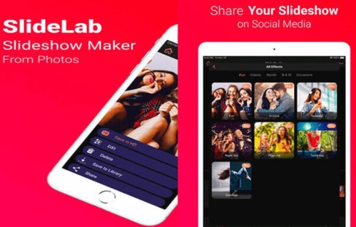 SlideLab: Foto-Diashows mit integrierter Musik versehen bei iPhone