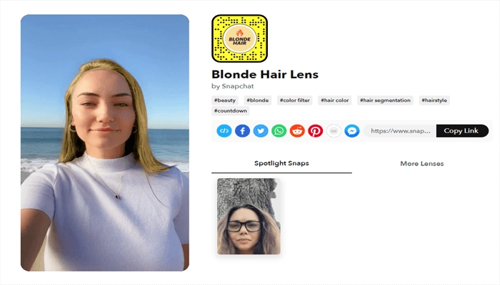 Snapchat Filter für blondes Haar im Lens Studio