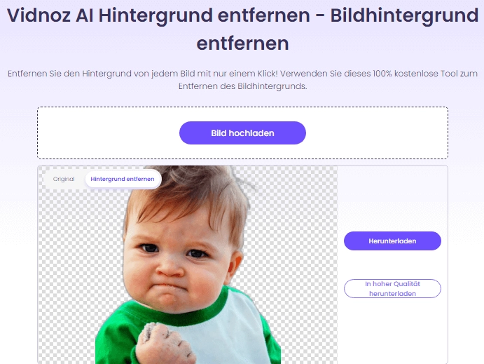 So entfernen Sie kostenlos den Bildhintergrund online mit Vidnoz