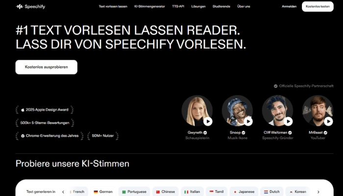 Speechify PDF-Dateien vorlesen