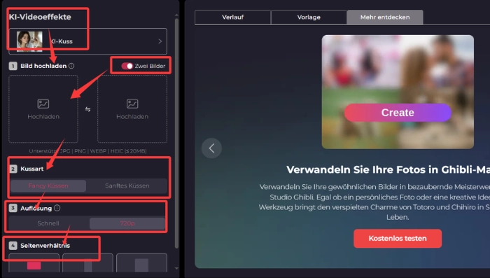 Supawork AI KI-Kuessen-Video-Generator Schritt