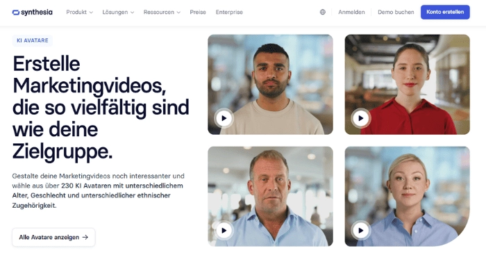 Synthesia - KI Marketingvideos mit KI-Avataren