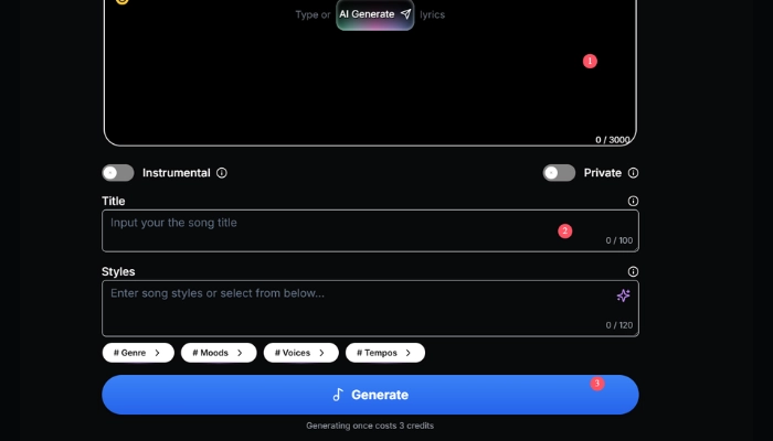 text in lied umwandeln kostenlos mit aimusicgen
