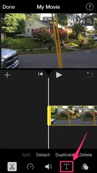 Text in ein Video auf dem iPhone einfügen - Schritt 2