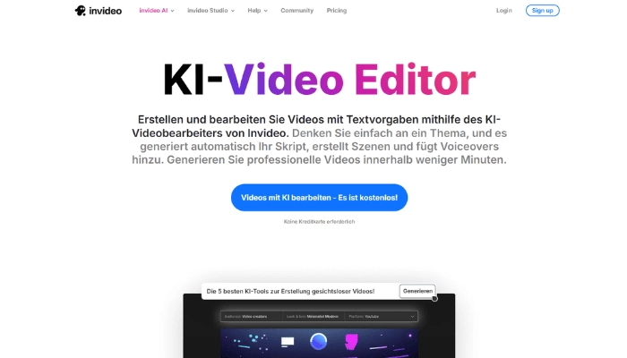 TikTok Slideshow erstellen mit Invideo AI