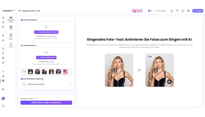 TopMediai Fotos zu singen bringen