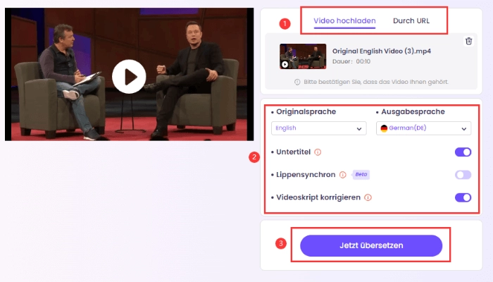 untertitel extrahieren mit vidnoz ai video uebersetzer 1