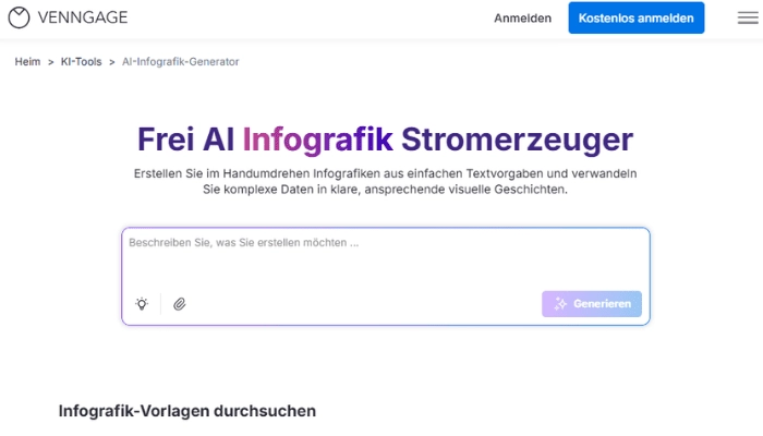 Venngage- Infografik erstellen mit KI