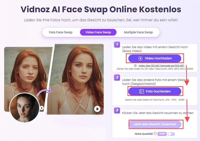 video face swap mit vidnoz ai