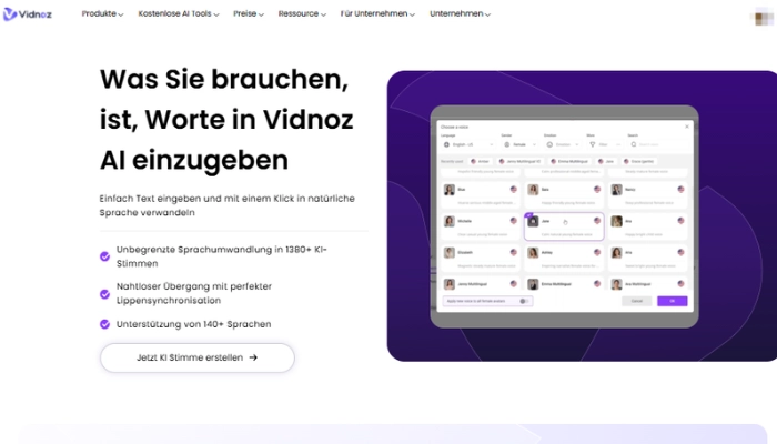 Videobriefe erstellen mit Vidnoz