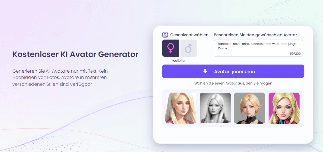 Vidnoz AI Avatar Generator für TikTok