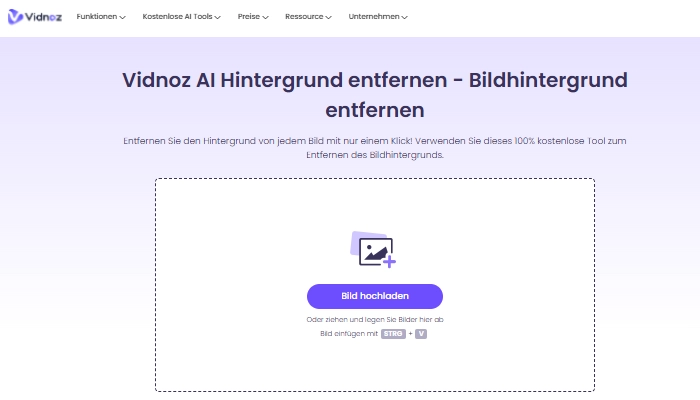 Vidnoz AI Bildhintergrund Entferner