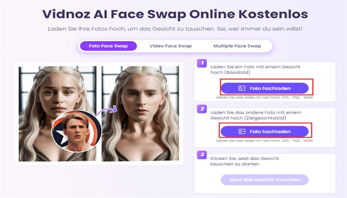 vidnoz ai face swap schritt 2 best face swap apps 