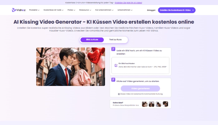vidnoz ai kissing video