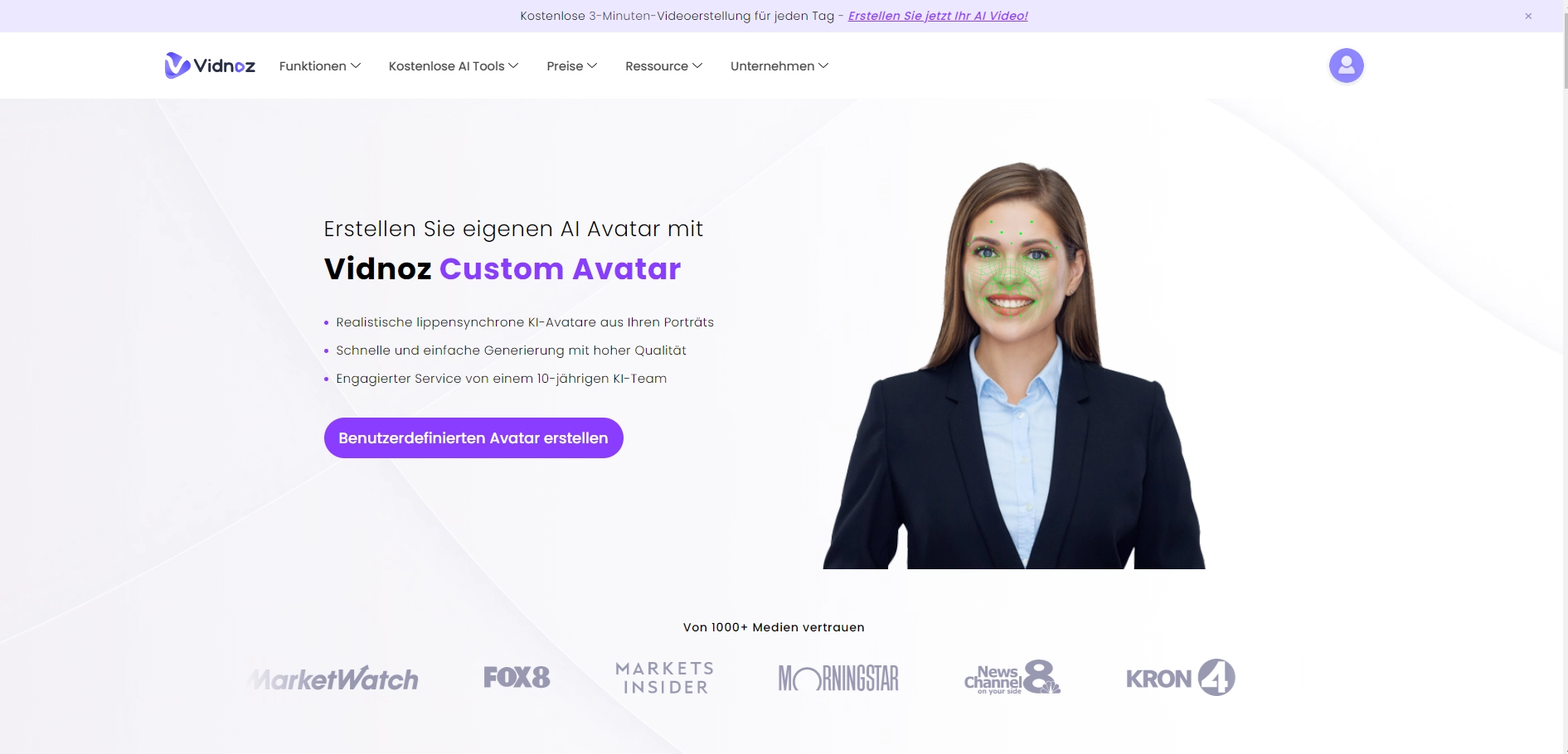 vidnoz custom avatar