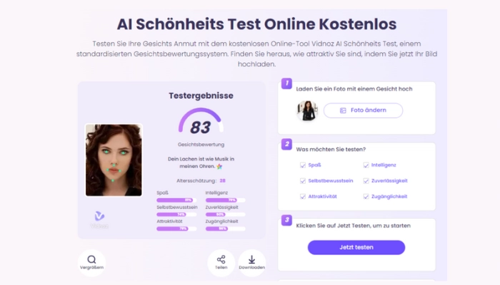 vidnoz gesichtsanalyse online