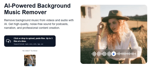 Vmake AI: Hintergrundmusik aus Videos und Audio mit KI entfernen