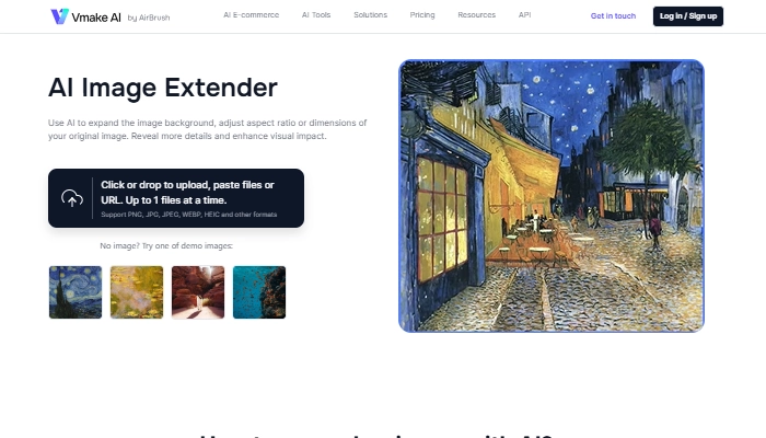 Vmake KI Bild Erweitern Kostenlos Online