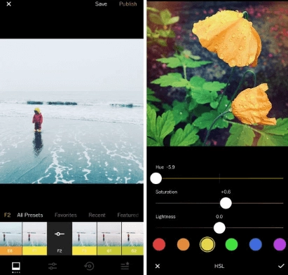 VSCO Gratis Fotoretusche App mit leistungsstarke Filterfunktionen