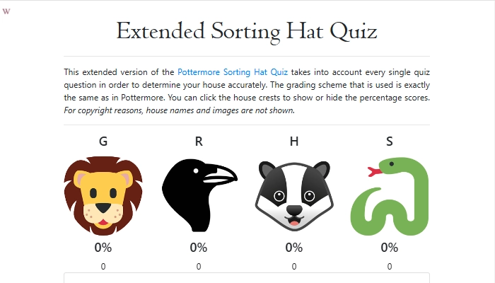 Welches Harry Potter Haus bin ich Online Test