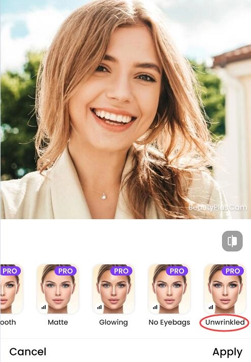 wie falten retuschieren mit faceapp