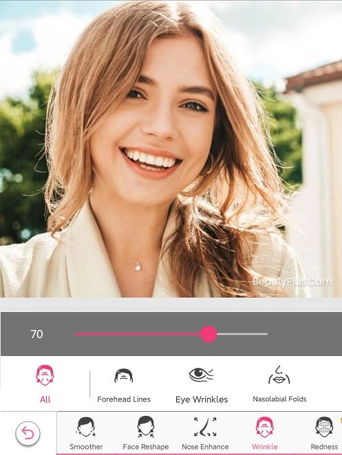 wie falten retuschieren mit youcam makeup