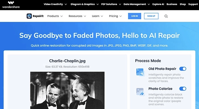 Wondershare – Restaurieren und bearbeiten Sie alte Fotos online mit KI