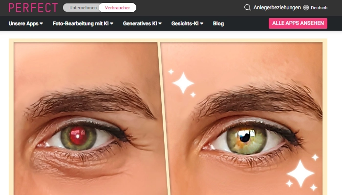 YouCam Perfect rote Augen entfernen App