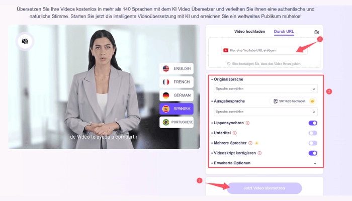 youtube video übersetzen mit vidnoz 1