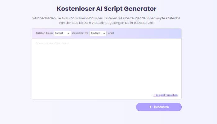 AI Script Generator kostenlos: Hochwertige Skripte erstellen!
